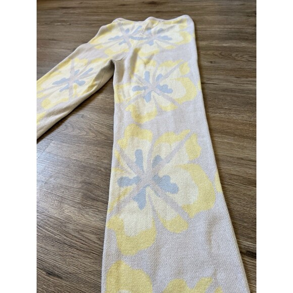 House of Sunny Retro Yellow Floral Knit Pants Size 2 - Picture 8 of 10